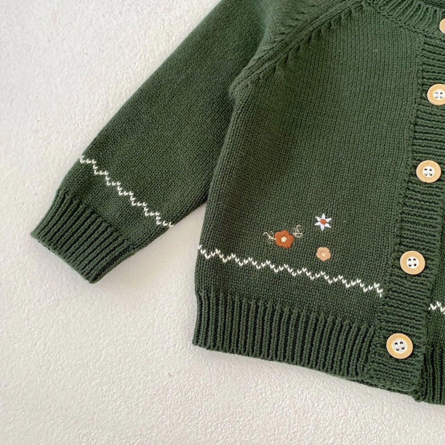 Boy Girl Embroidery Long Sleeve Knitted Tops Coat Cotton Children Knitsuit Kids Clothes
