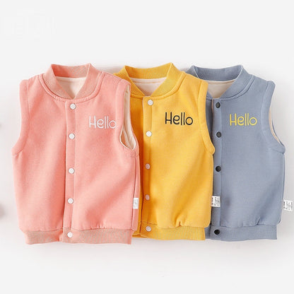 Children's Vest Spring Autumn And Winter Outer Wear Thick Waistcoat Baby Vest