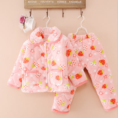 Cotton children's flannel pajamas