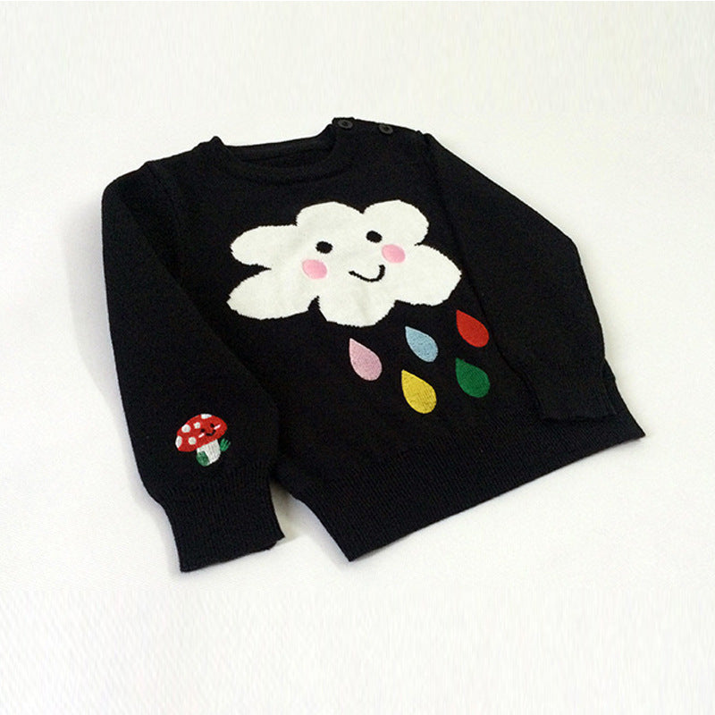 Cardigan Girls Winter Kids Sweater Balls Design Baby Knitted Cardigans Casual Toddler Boys Sweater Woolen Fleece Girls Sweater