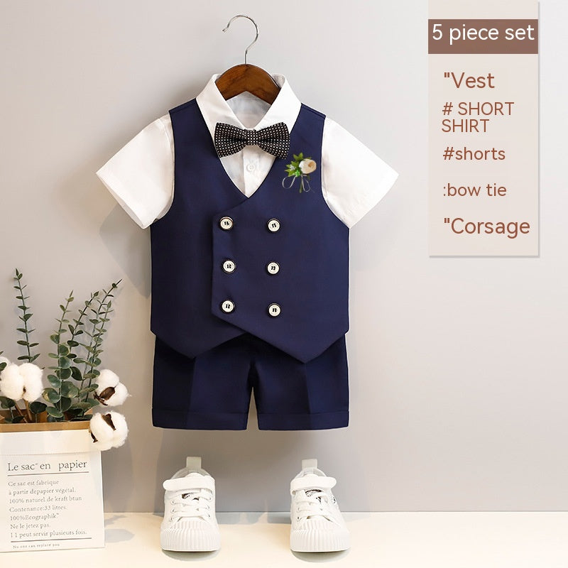 Boys Spring And Summer Short Sleeve Vest Suit