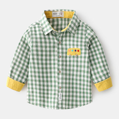 Cartoon Children's Clothing Baby Tops Lapel Boys Shirts