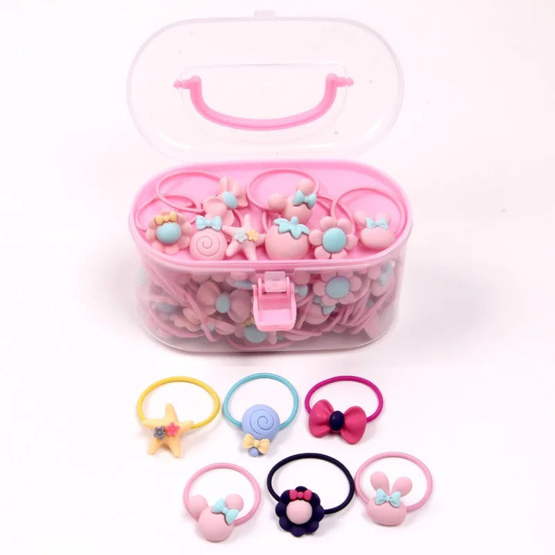 Children's Hair Rope Princess Hair Ring Storage Portable Boxed Hair Accessories Have Good Elasticity Cartoon Rubber Band Headdress