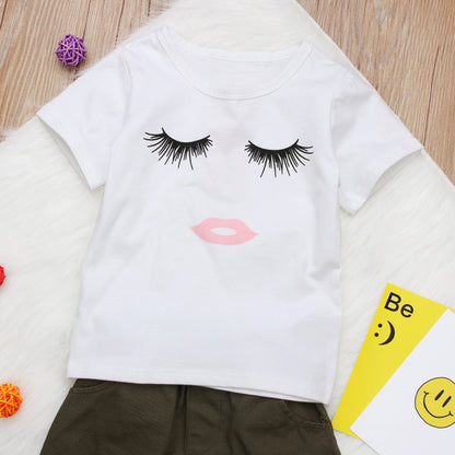 Pudcoco Girl Set 6M-4Y  Kid Baby Girls Eyelash Tops T-shirt Pants Leggings Outfits Set Clothes