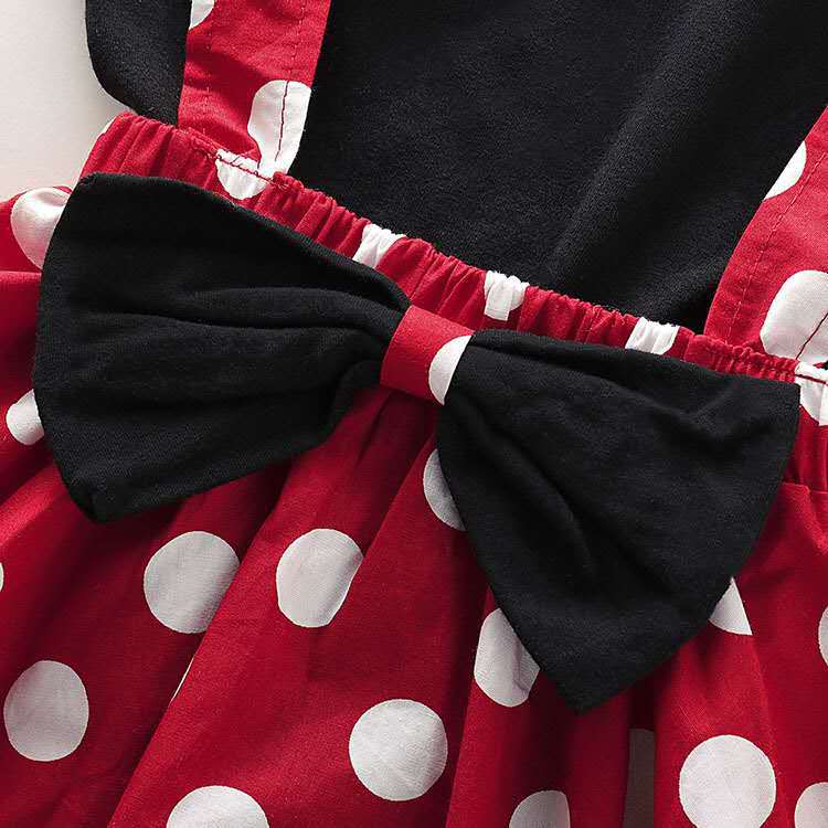 Girls' Summer Solid Color Fly Sleeve Top  Dot Suspender Skirt