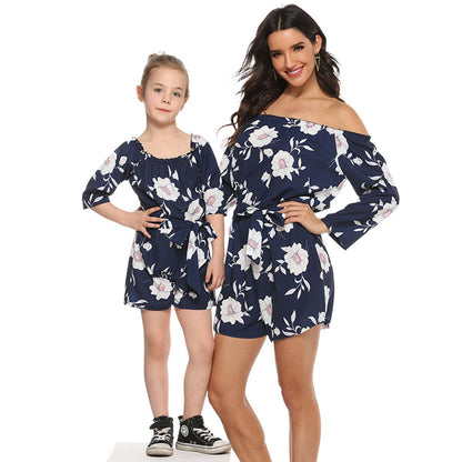 Floral Print Parent-Child Jumpsuit Parent-Child