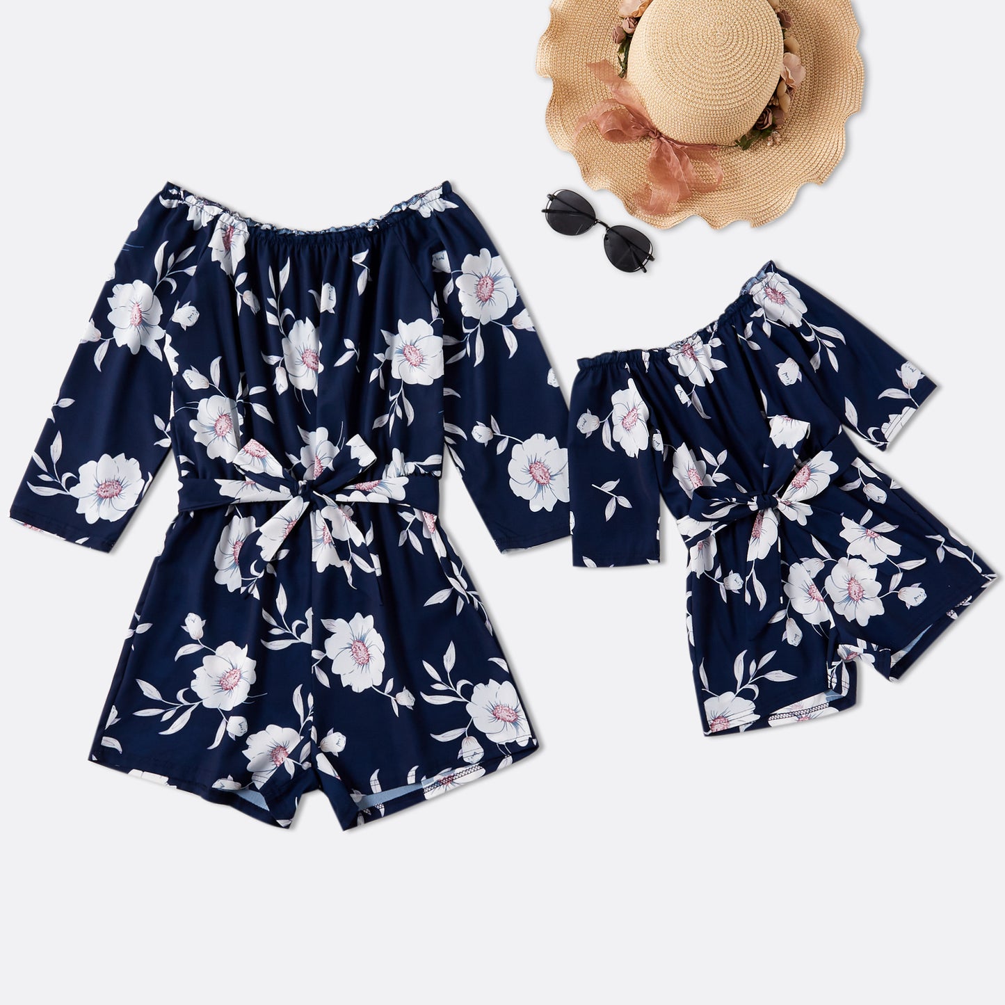 Floral Print Parent-Child Jumpsuit Parent-Child