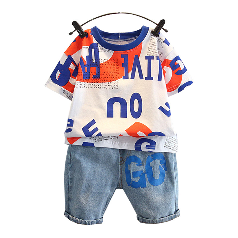 Summer Handsome Baby Summer Short-sleeved Clothes Two-piece Suit