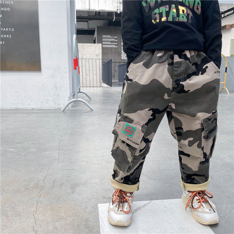 Boys autumn camouflage trousers