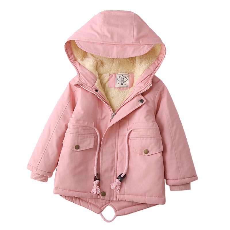 LM 6035 Europe And American Wind Boy's Coat And Cashmere Boy's Windcoat For Autumn And Winter Children's Clothes