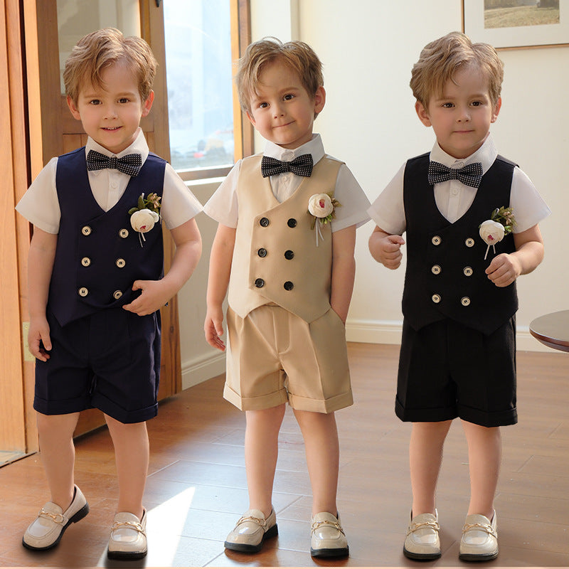 Boys Spring And Summer Short Sleeve Vest Suit