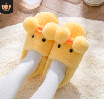 Winter cute cartoon kids cotton shoes for men and women baby shoes small yellow duck cotton slippers children