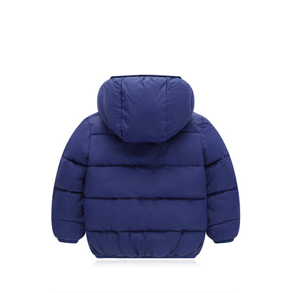 Children's hooded and down padded jacket