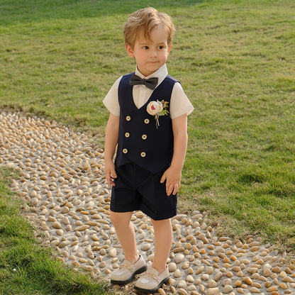 Boys Spring And Summer Short Sleeve Vest Suit