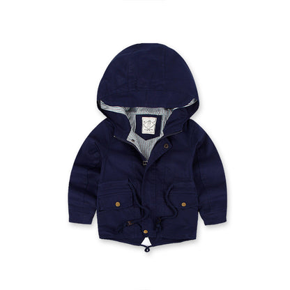 LM 6035 Europe And American Wind Boy's Coat And Cashmere Boy's Windcoat For Autumn And Winter Children's Clothes