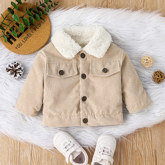 Infant Toddler Winter Fleece Corduroy Coat