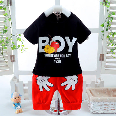 Summer new short sleeve boy suit