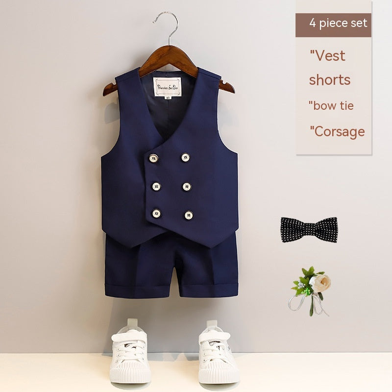 Boys Spring And Summer Short Sleeve Vest Suit