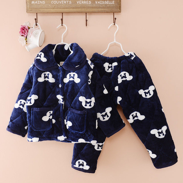 Cotton children's flannel pajamas