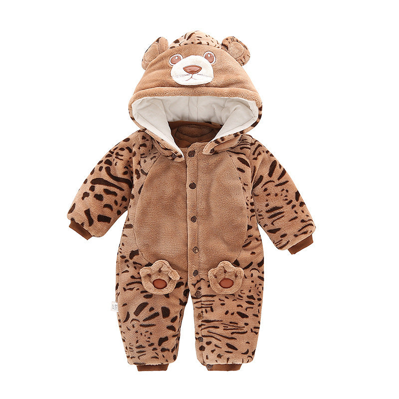 Autumn And Winter Thickening Outwear Baby Clothes Baby Bear Shape Jumpsuit