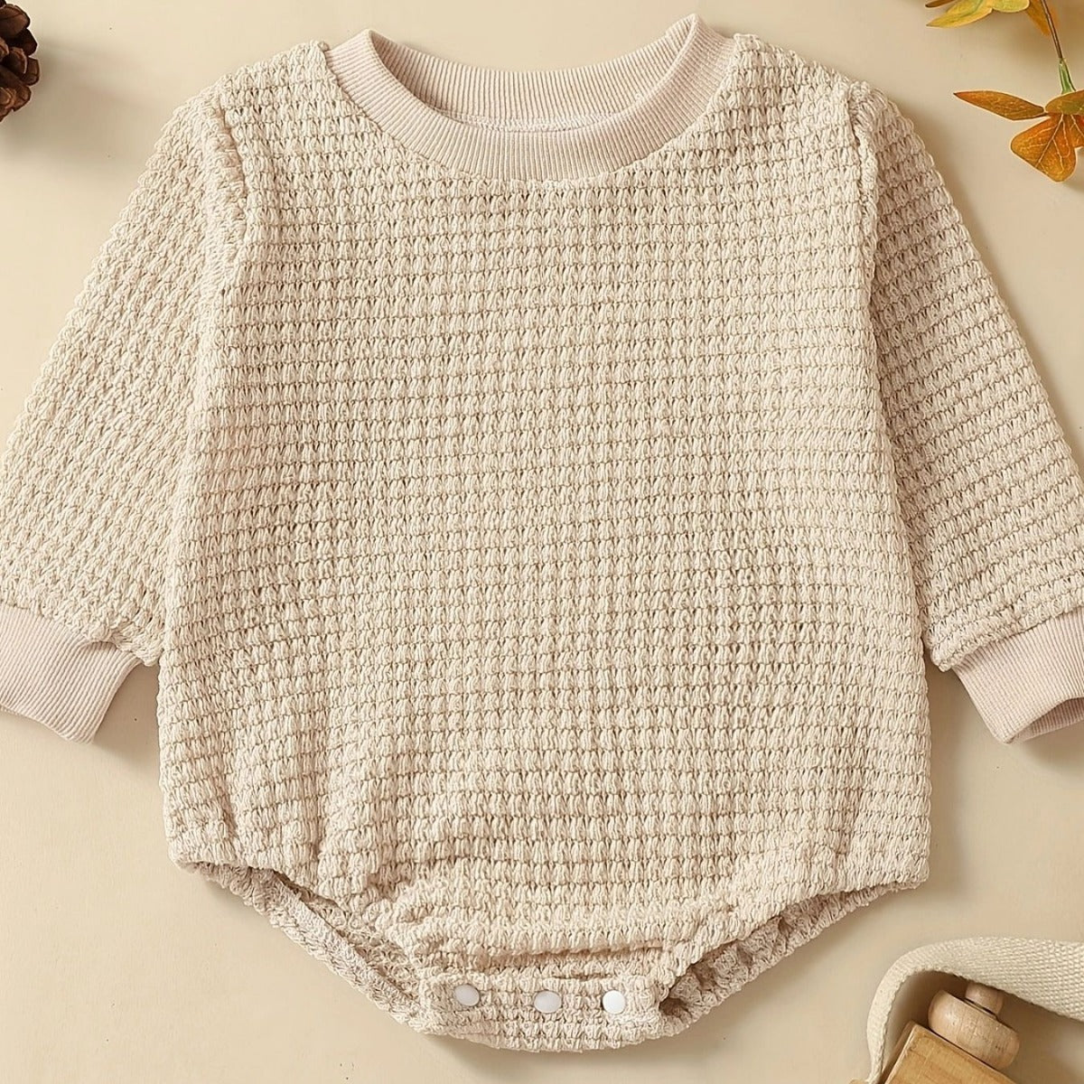 Infant Neutral Autumn Long Sleeve Multicolor Triangle Rompers