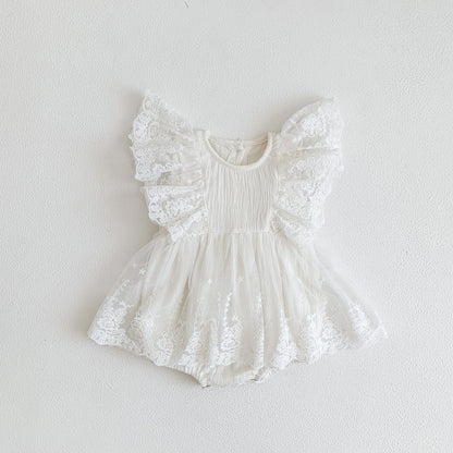 Cotton Lace Embroidered Baby's Gown