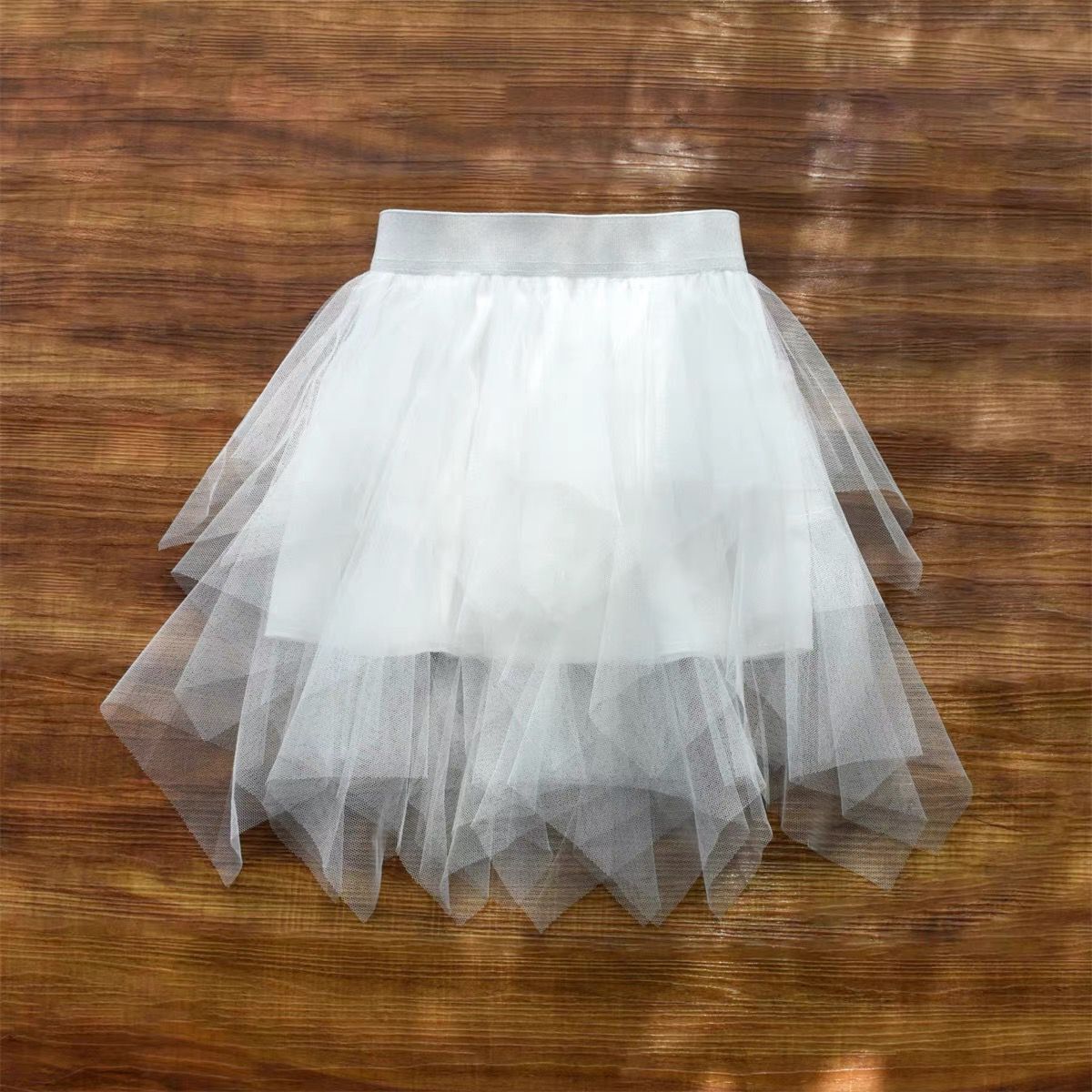 Girls' Cake Rainbow Puffy Irregular Mesh Skirt