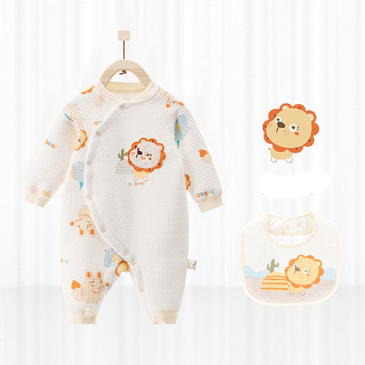 Cotton Thermal Clip Silk Onesie Newborn Climbing Baby Clothes