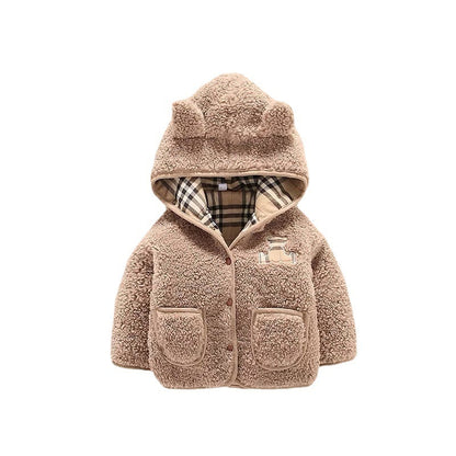 Lamb Cashmere Thickened Coat Girl's Cotton-padded Jacket