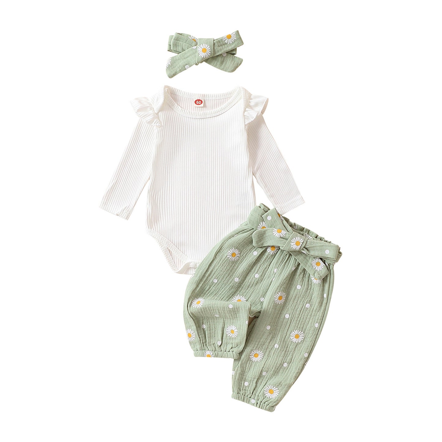 Baby Simple And Versatile Bow Three Piece Set