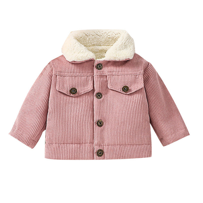 Infant Toddler Winter Fleece Corduroy Coat