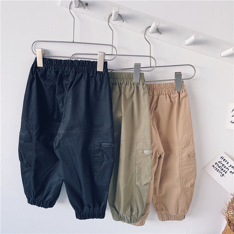 Spring And Autumn Boys' Korean Style Overalls Trousers