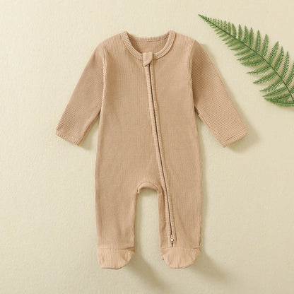 Autumn And Winter Long Sleeve Zipper Baby Jumpsuit