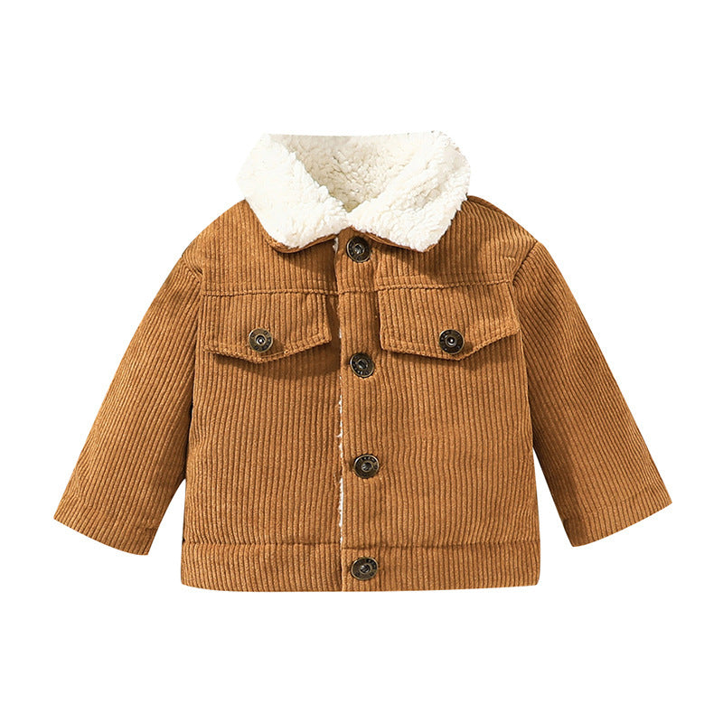 Infant Toddler Winter Fleece Corduroy Coat