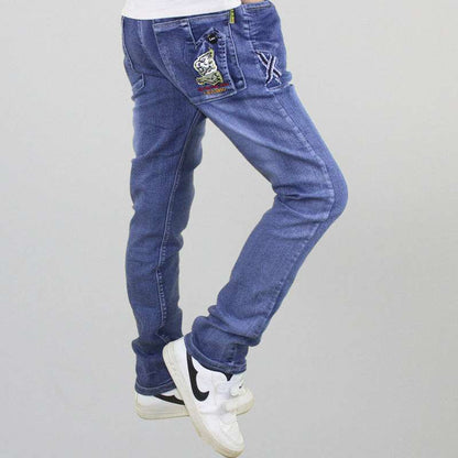 Boys Jeans Casual Pants Straight Stretch