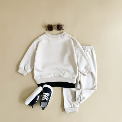 Round Neck Top And Sports Trousers Baby Suit