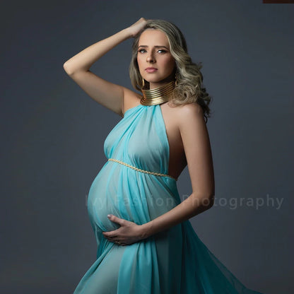 Gold Color Leather African Posing Props For Pregnant Women Photography