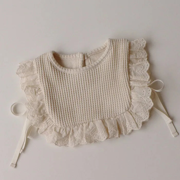 New Baby Girl Lace Vest Sweet Hollow Out Infant Bib Knitted