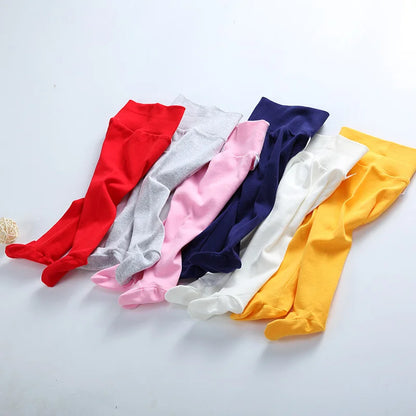 Baby High Waist Footed Pants Newborn Baby Boy Girl Leggings