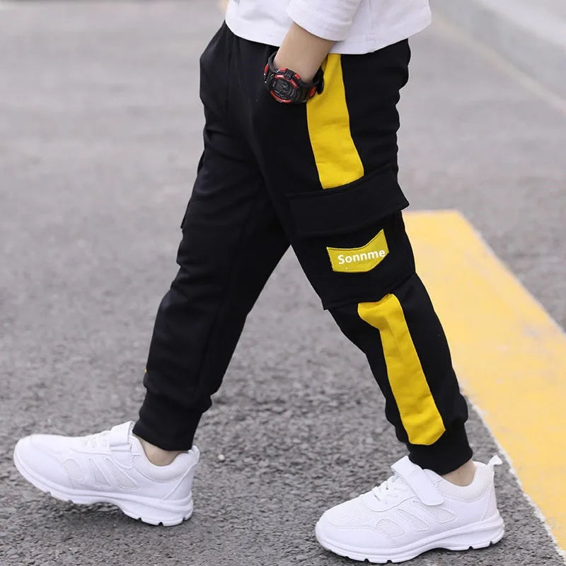 boys big pocket overalls boys casual pants sports trousers