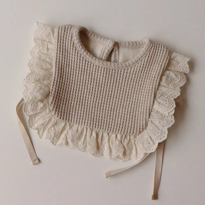 New Baby Girl Lace Vest Sweet Hollow Out Infant Bib Knitted