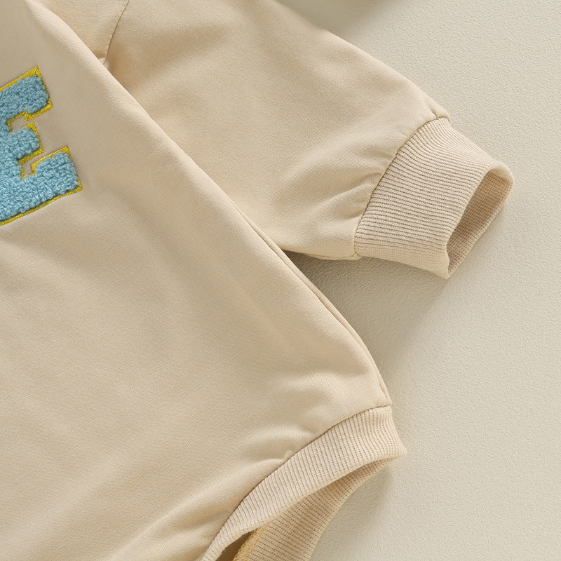 Baby Rompers Letters Golden Edge Embroidery