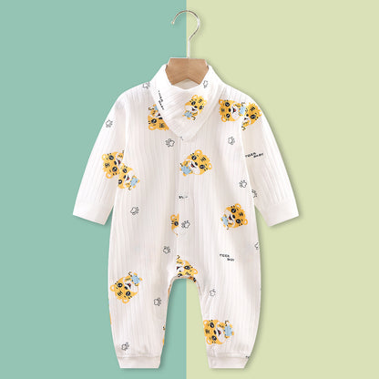 Long-sleeved Romper Double-layer Cotton Baby Jumpsuit