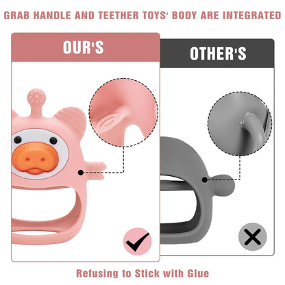 Baby Teething Toys Silicone Teethers for Babies BPA Free Pig Chew Toy