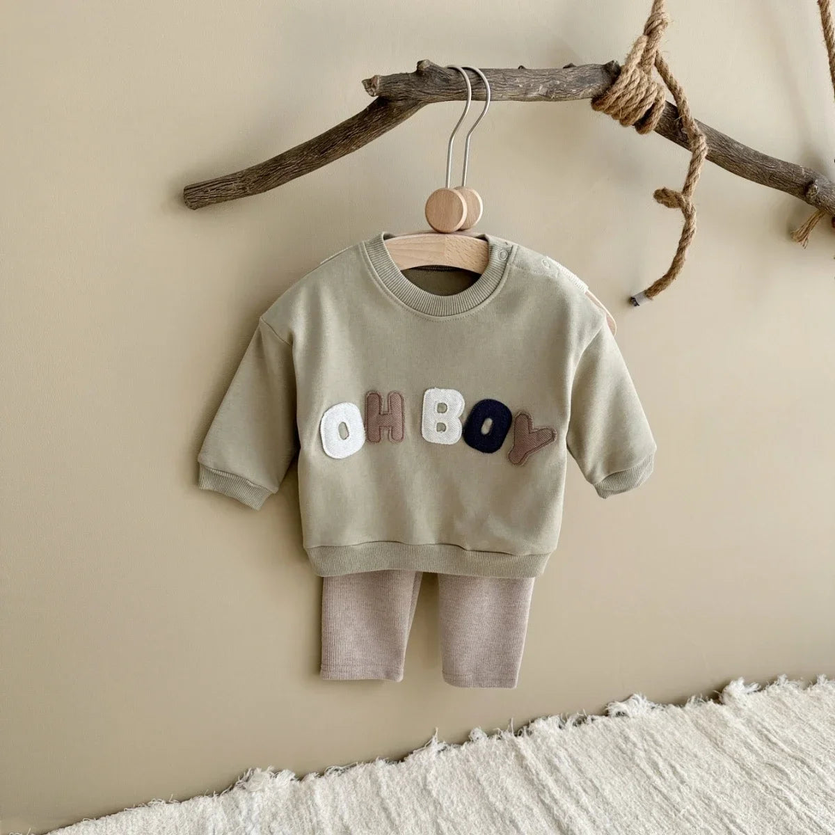 Baby Boy Girl Clothes Set Letter Pattern Top+Pants 2PCS