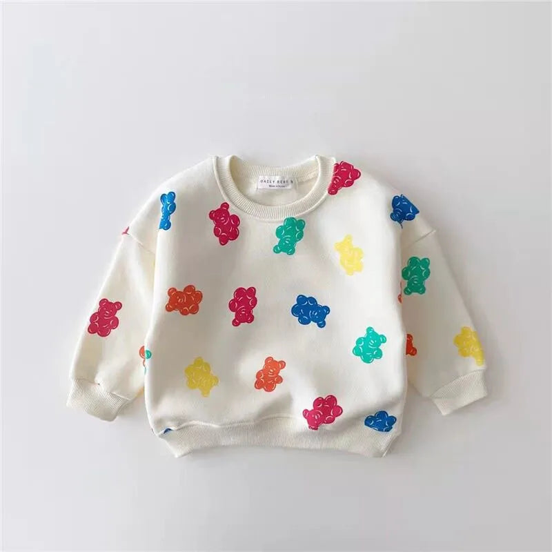 Gummy Bears Tracksuit Baby Girl Sweet Loose Pullover Sweatshirts+Trousers 2pc