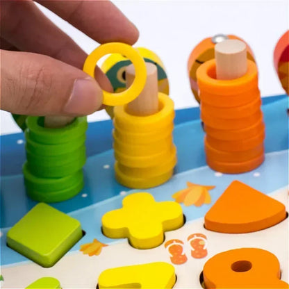 Children Busy Board Count Shape Colors Match Fishing Puzzle Learning Toys Gifts