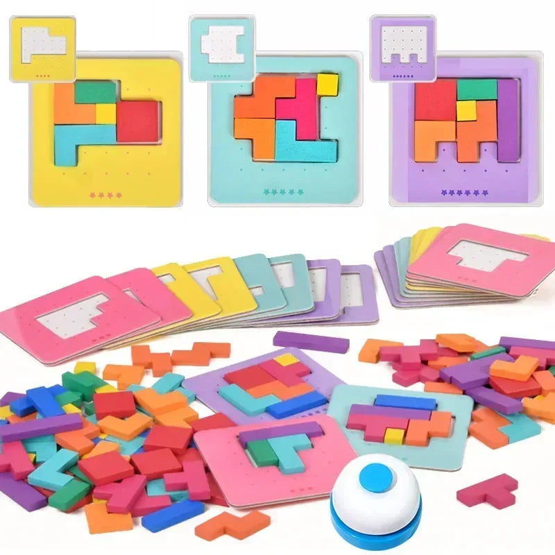 Montessori Desktop Puzzle Toys Kids Battle Table Game Tangram Math Toys