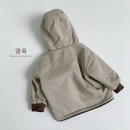 Boys Girls Coats Padded Thickened Casual Zipper Jacket For Children