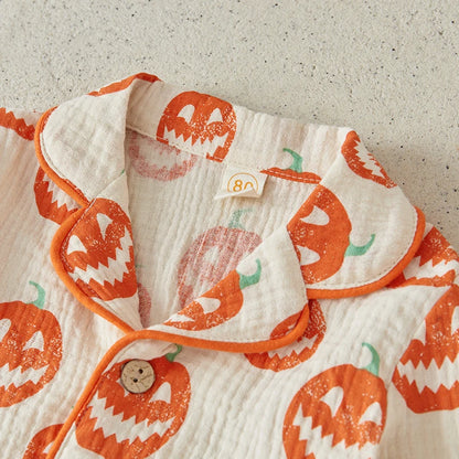 Baby Halloween Sleepwear Pumpkin Print Tops + Pants